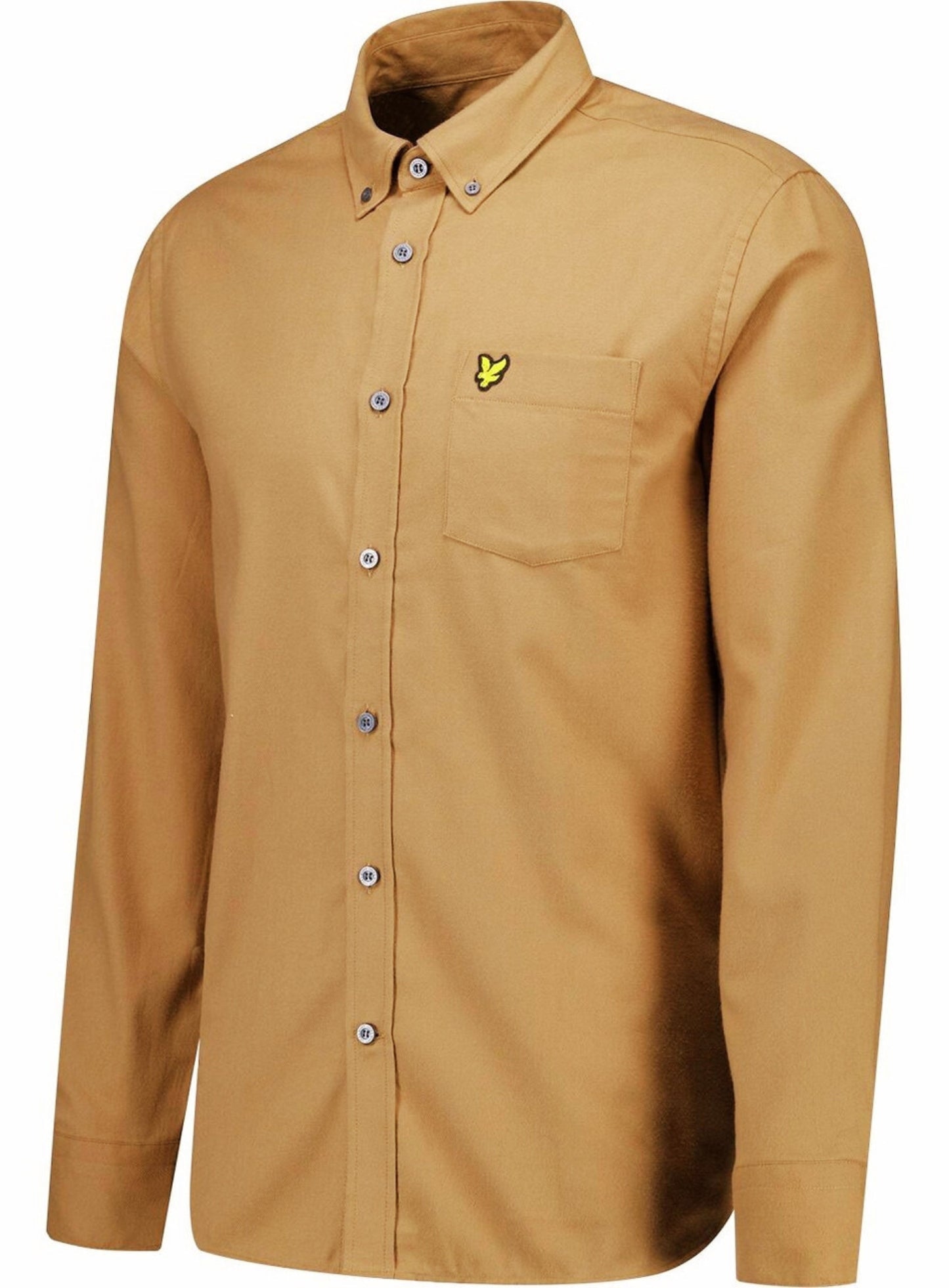 LYLE & SCOTT Plain Flannel Shirt Tigers Eye Orange