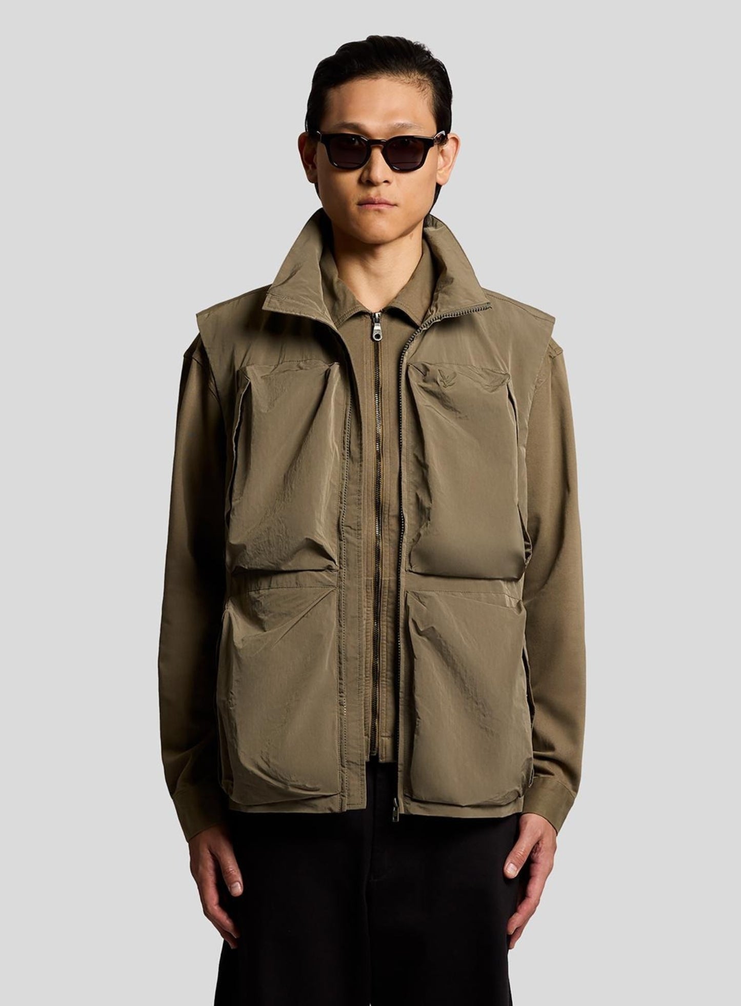 LYLE & SCOTT Lightweight Ripstop Gilet Khaki Ash