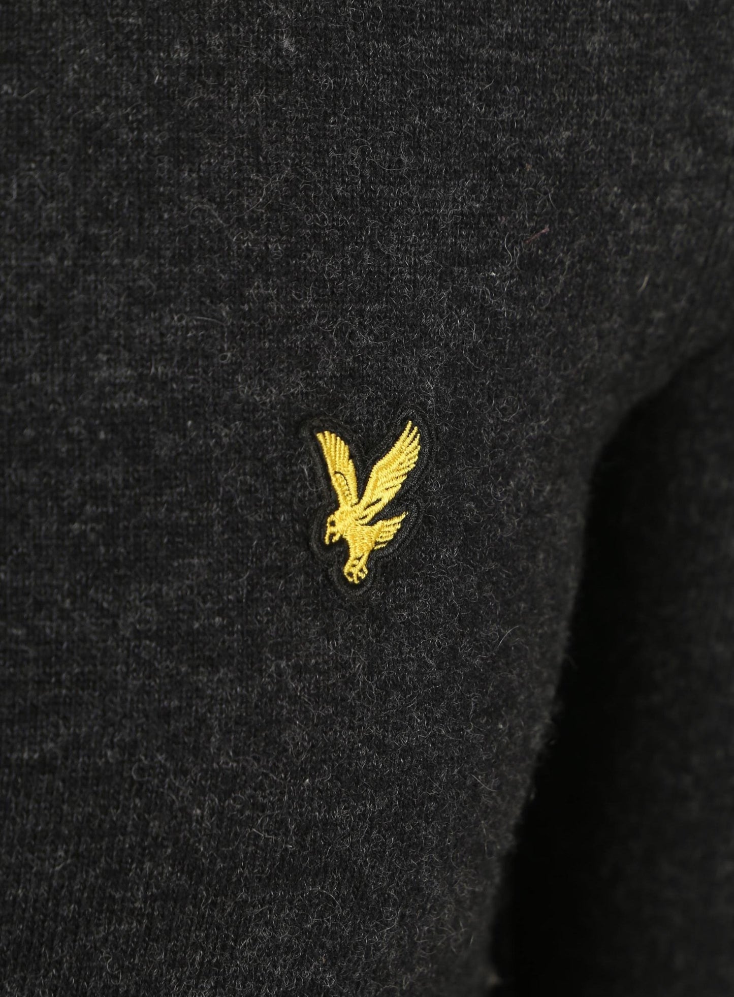 LYLE & SCOTT Lambswool Blend Crew Neck Jumper Jet Black Marl