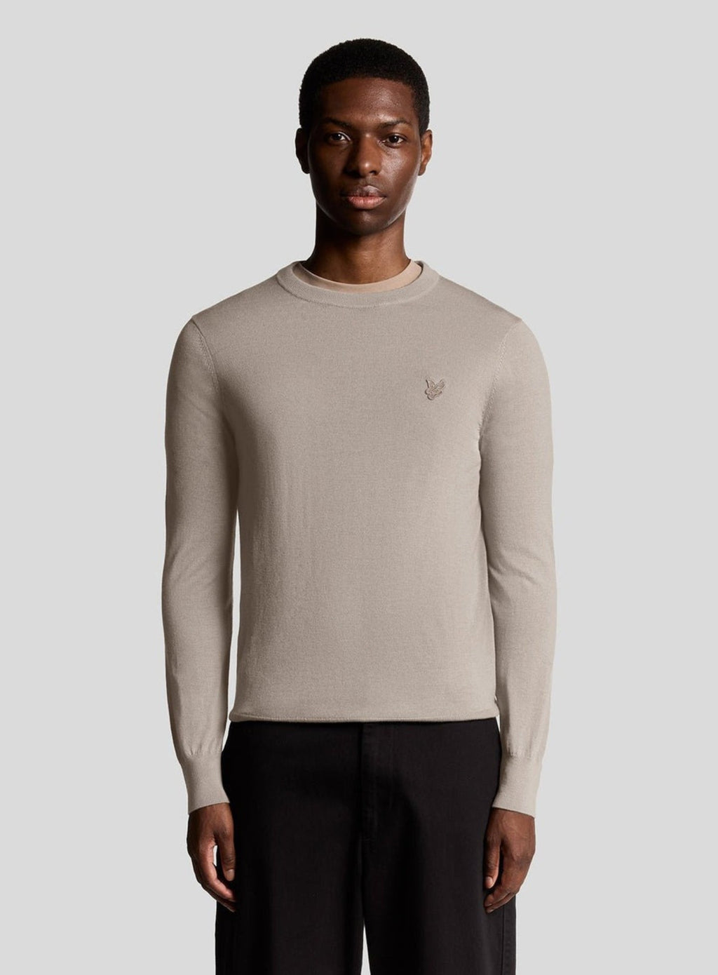 LYLE & SCOTT Tonal Eagle Merino Crew Neck Jumper Nomad