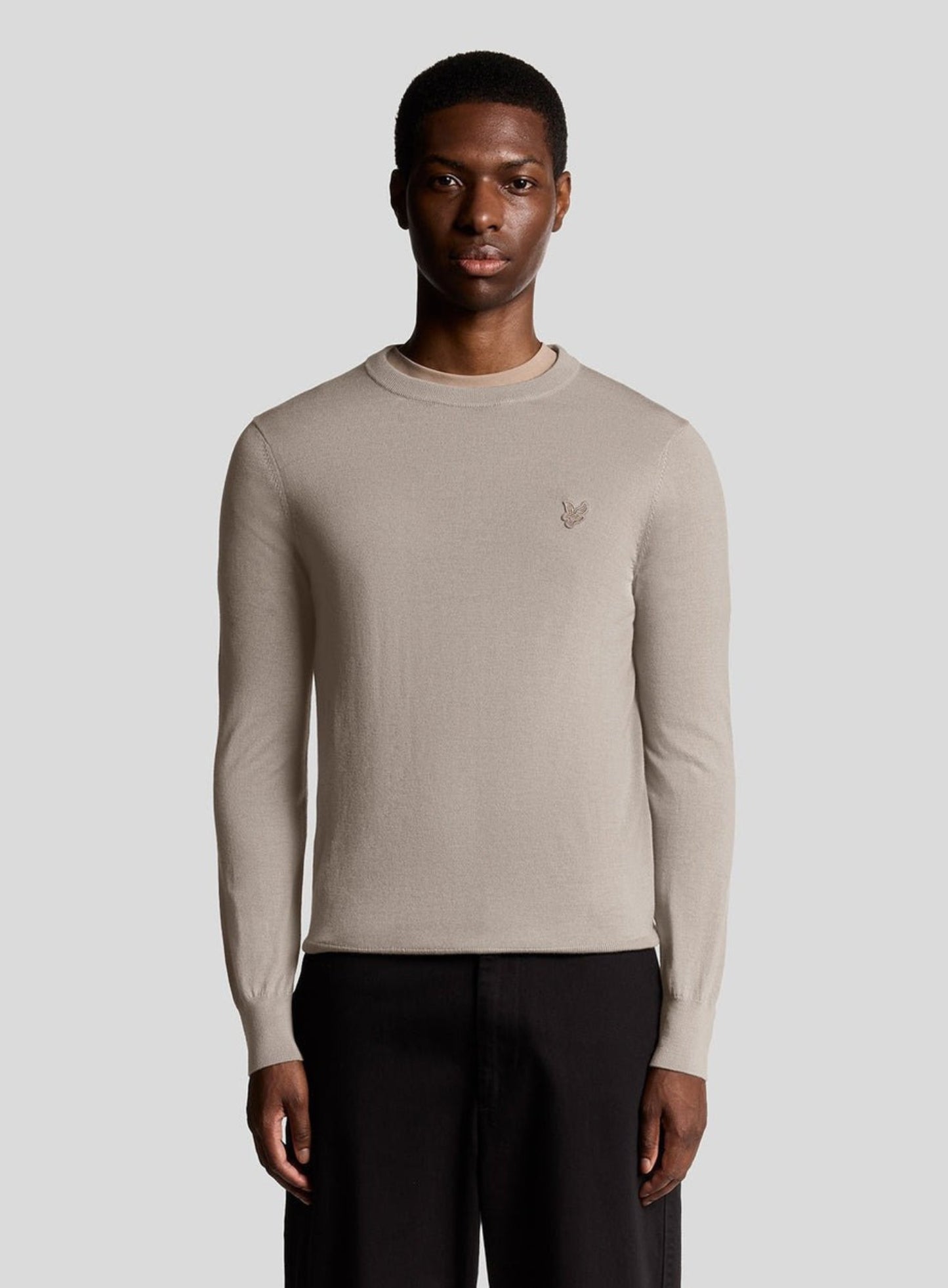 LYLE & SCOTT Tonal Eagle Merino Crew Neck Jumper Nomad