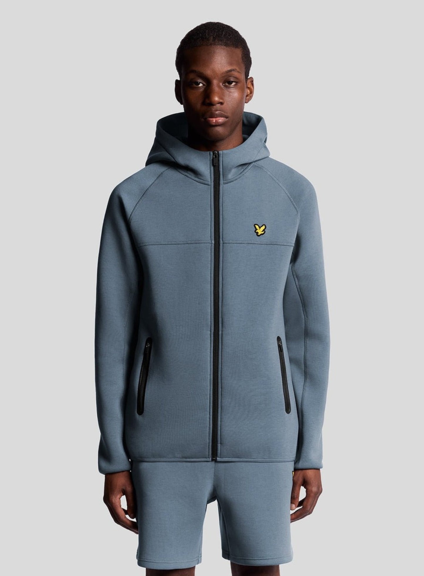 LYLE & SCOTT Sports Neoprene Zip Hoodie Steel Indigo Marl