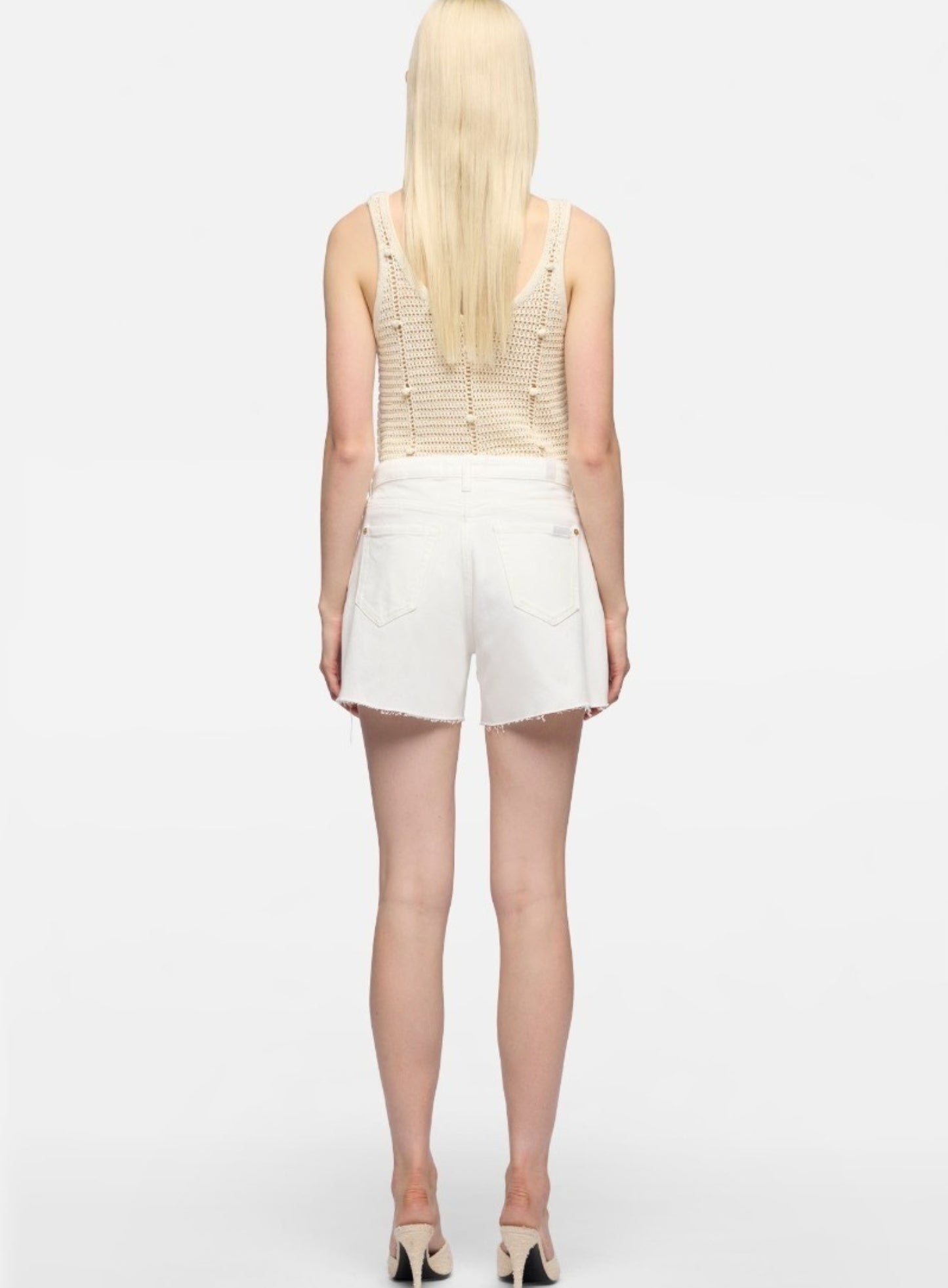 7 FOR ALL MANKIND WOMEN Monroe Long Shorts Milkyway