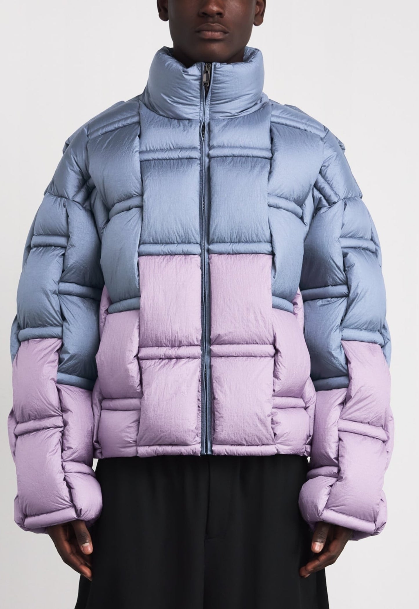 RAXXY Two-toned Puffer Jacket Metallic Blue Powder Pink