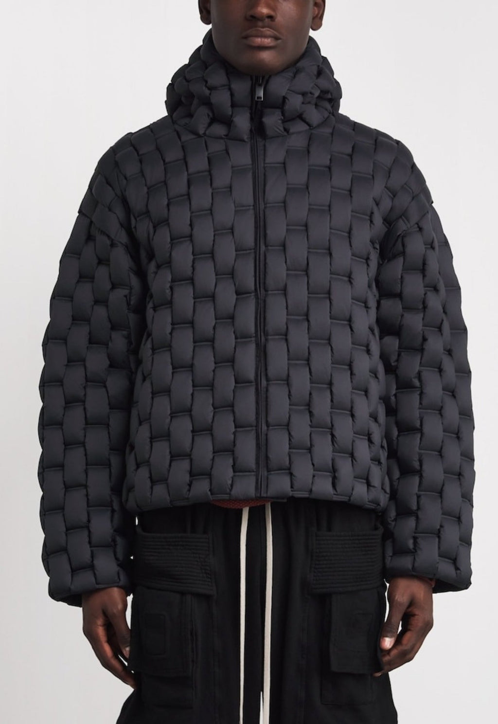 RAXXY 3D Down-Filled Woven Puffer Piumino Parka Coat Jacket Black