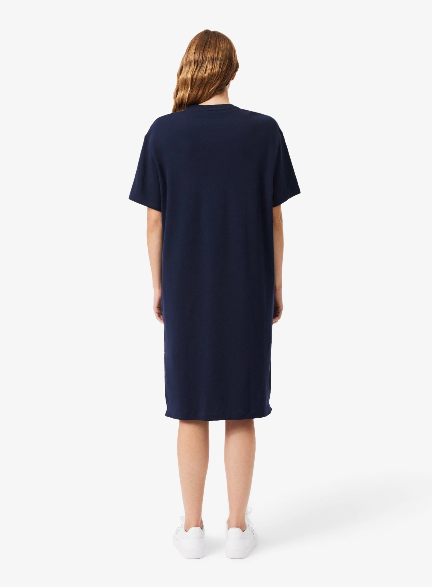 LACOSTE WOMEN Oversized Cotton T-Shirt Dress Midnight Blue