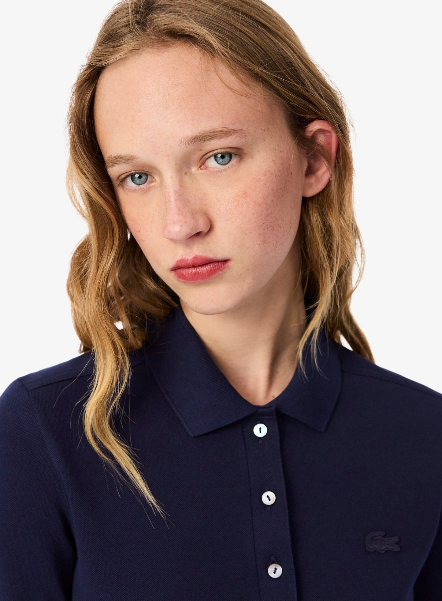 LACOSTE WOMEN Slim Fit L.12.D Stretch Piqué Polo Shirt Midnight Blue