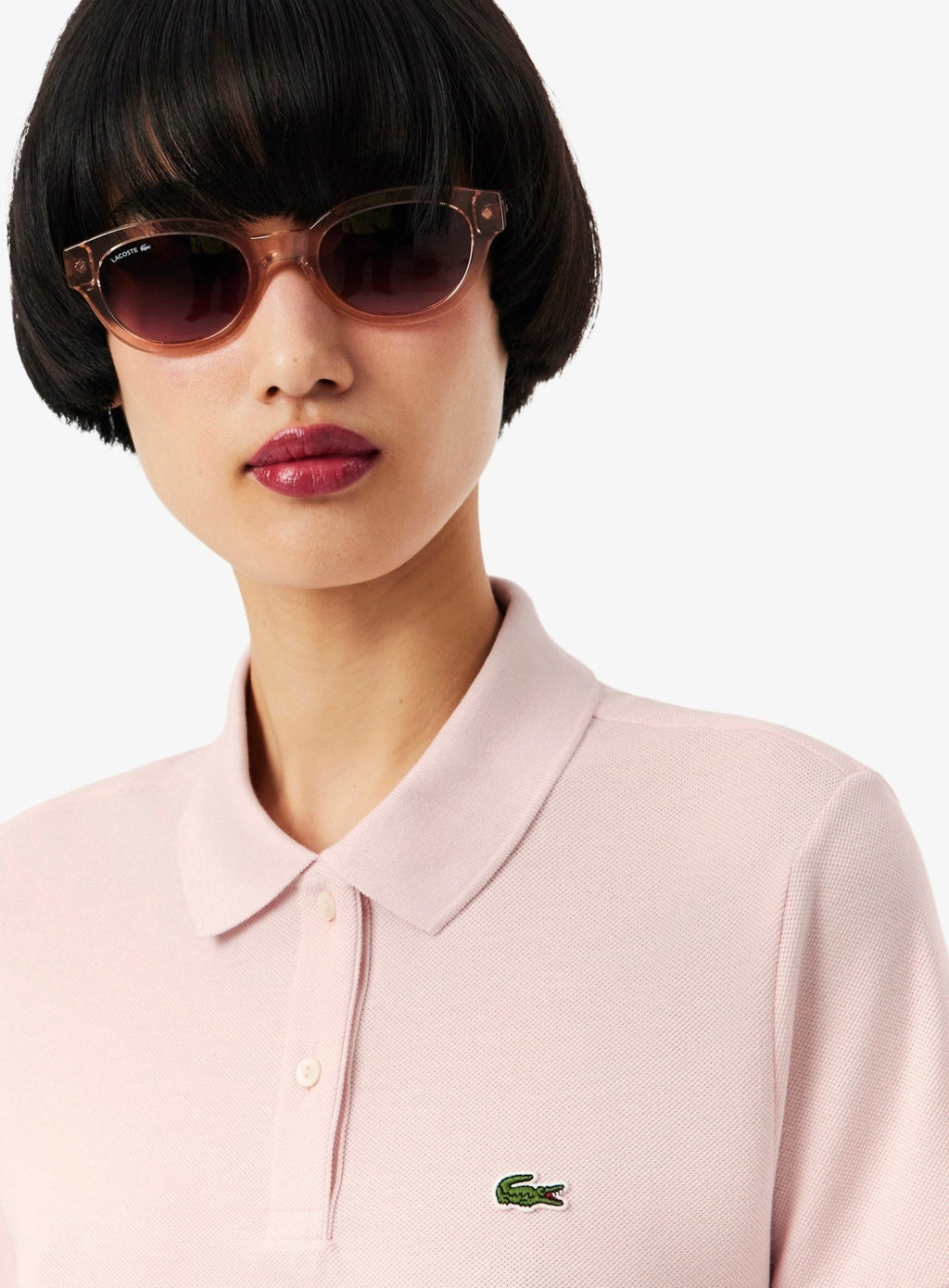 LACOSTE WOMEN Regular Fit Supple Petit Piqué Polo Shirt Light Pink
