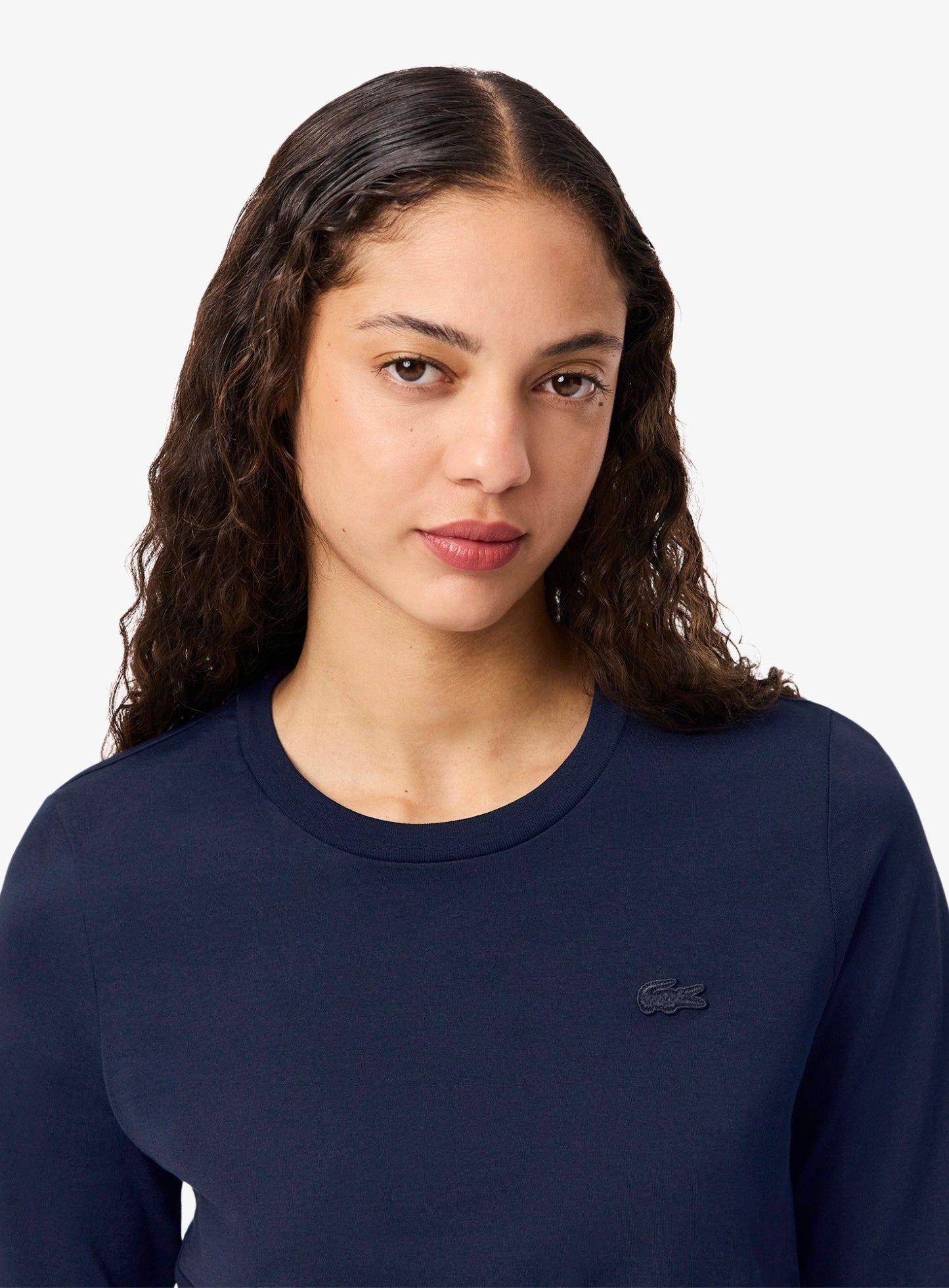 LACOSTE WOMEN Soft Cotton Three Quarter Sleeve T-shirt Midnight Blue