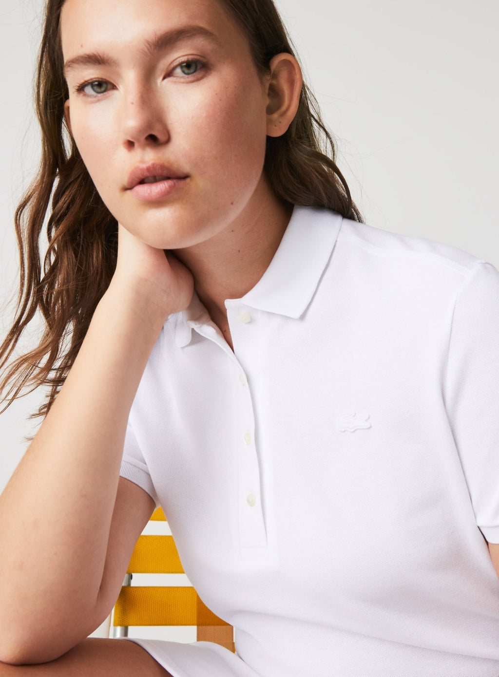 LACOSTE WOMEN Slim Fit Stretch Piqué Polo Dress White