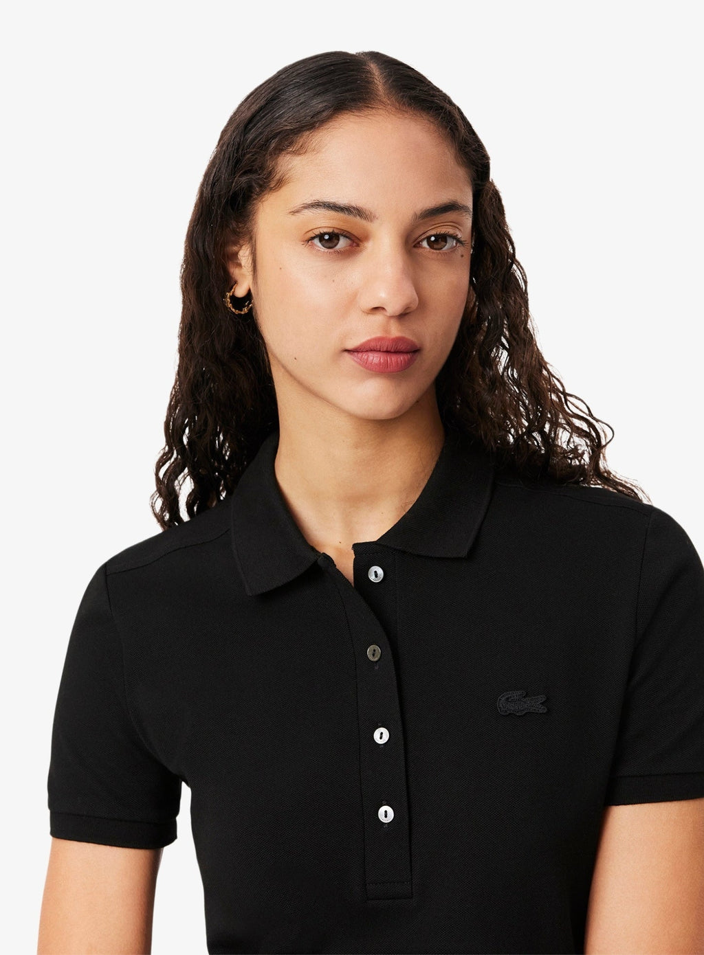 LACOSTE WOMEN Slim Fit Stretch Piqué Polo Dress Black