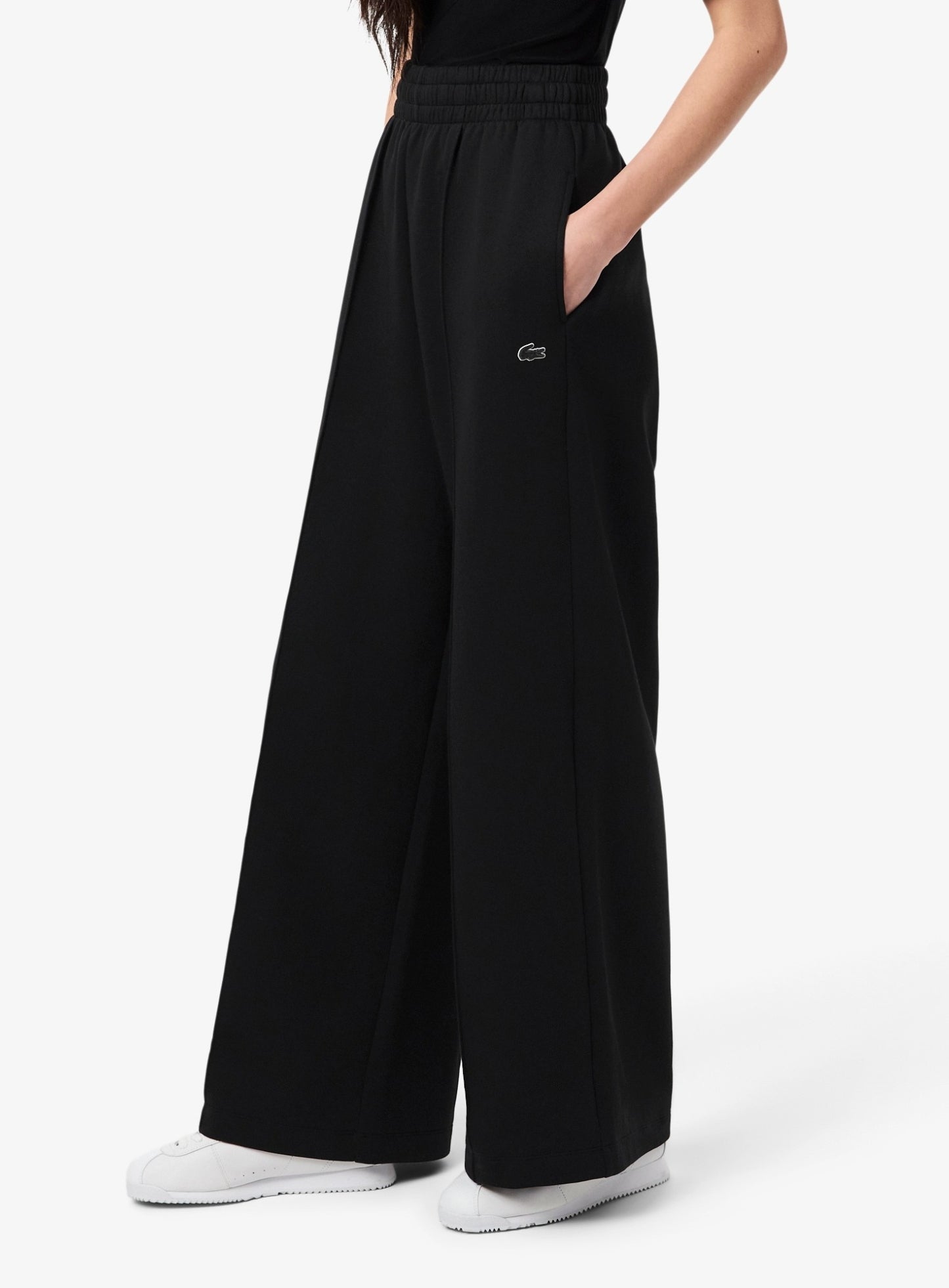 LACOSTE WOMEN Cotton Wide Leg Sweatpants Black