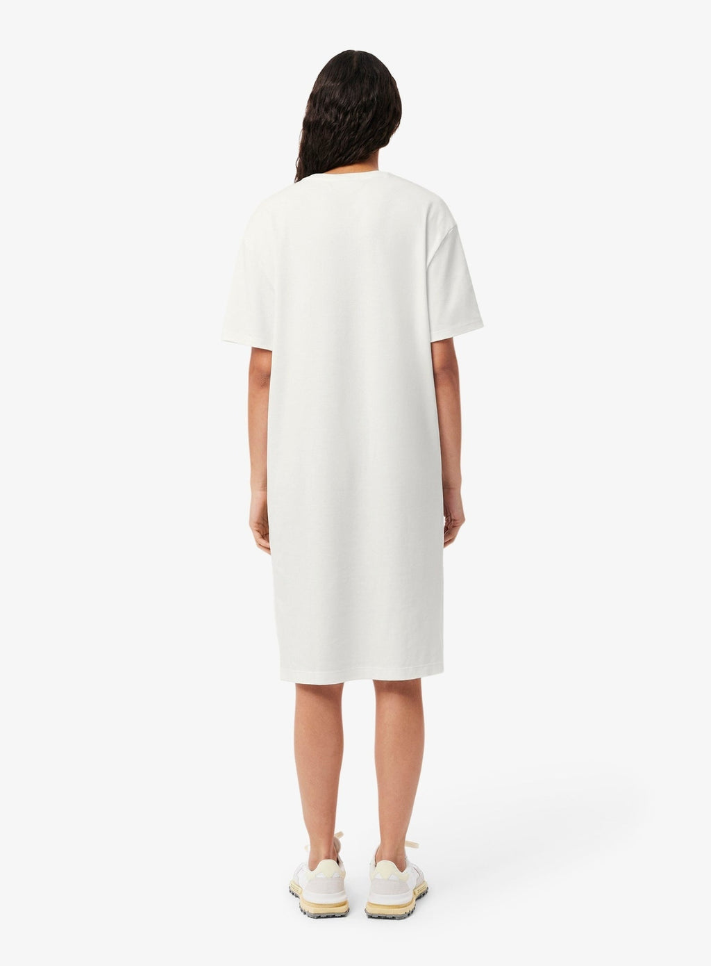LACOSTE WOMEN Oversized Cotton T-Shirt Dress White