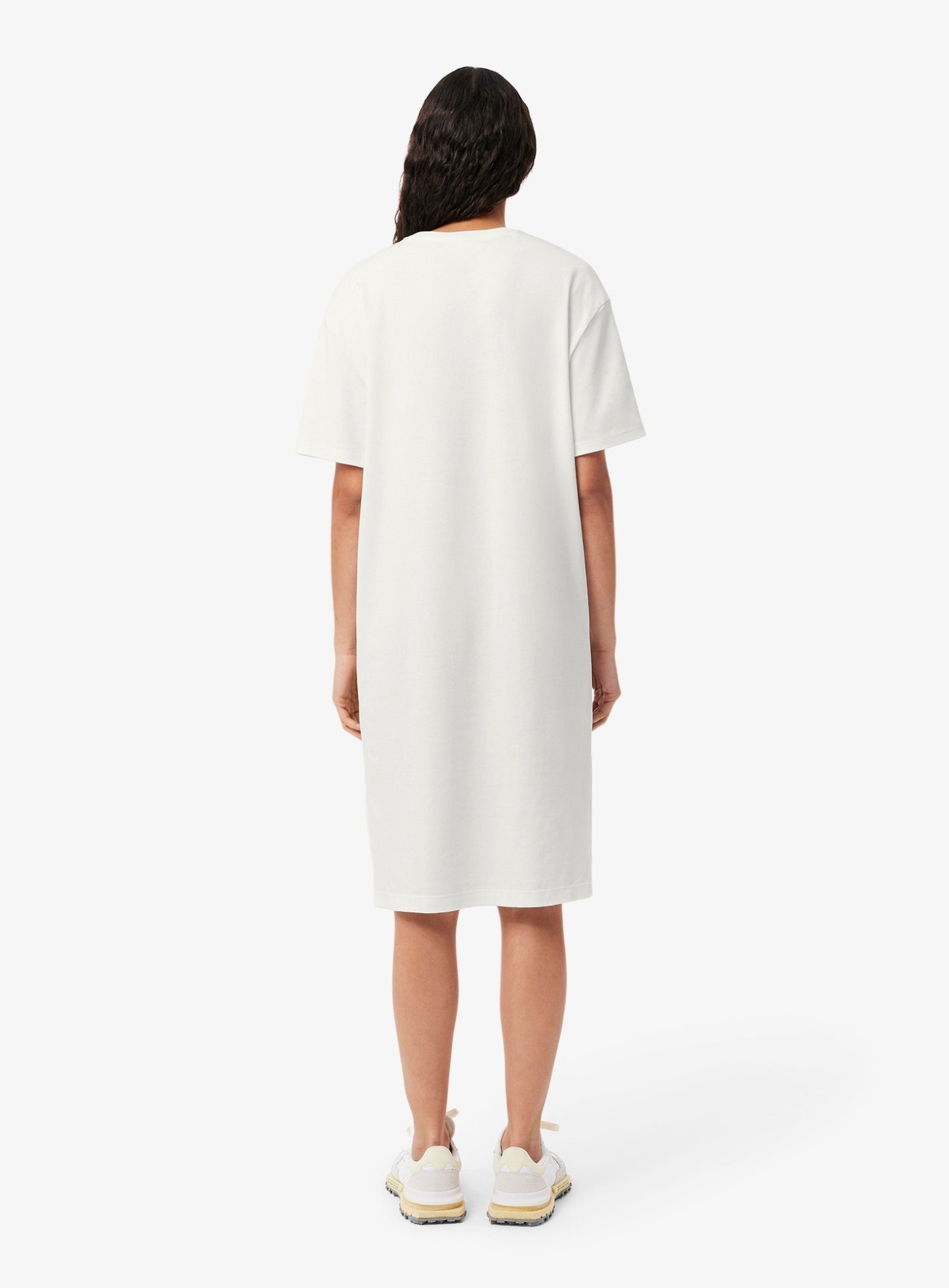 LACOSTE WOMEN Oversized Cotton T-Shirt Dress White