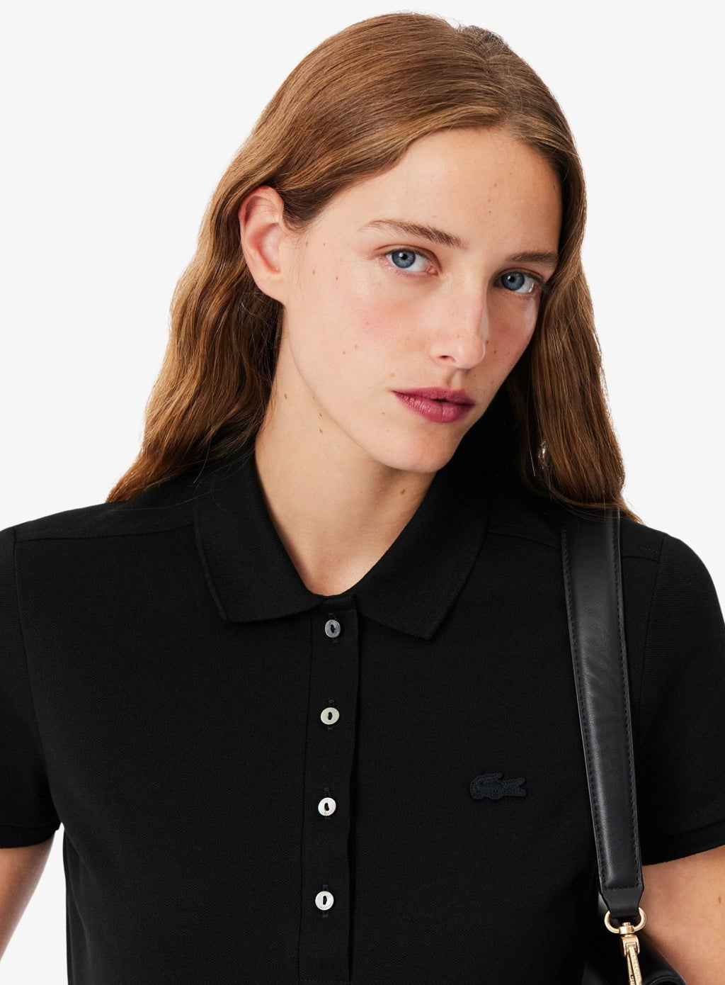 LACOSTE WOMEN L.12.D Slim Fit Stretch Piqué Polo Shirt Black