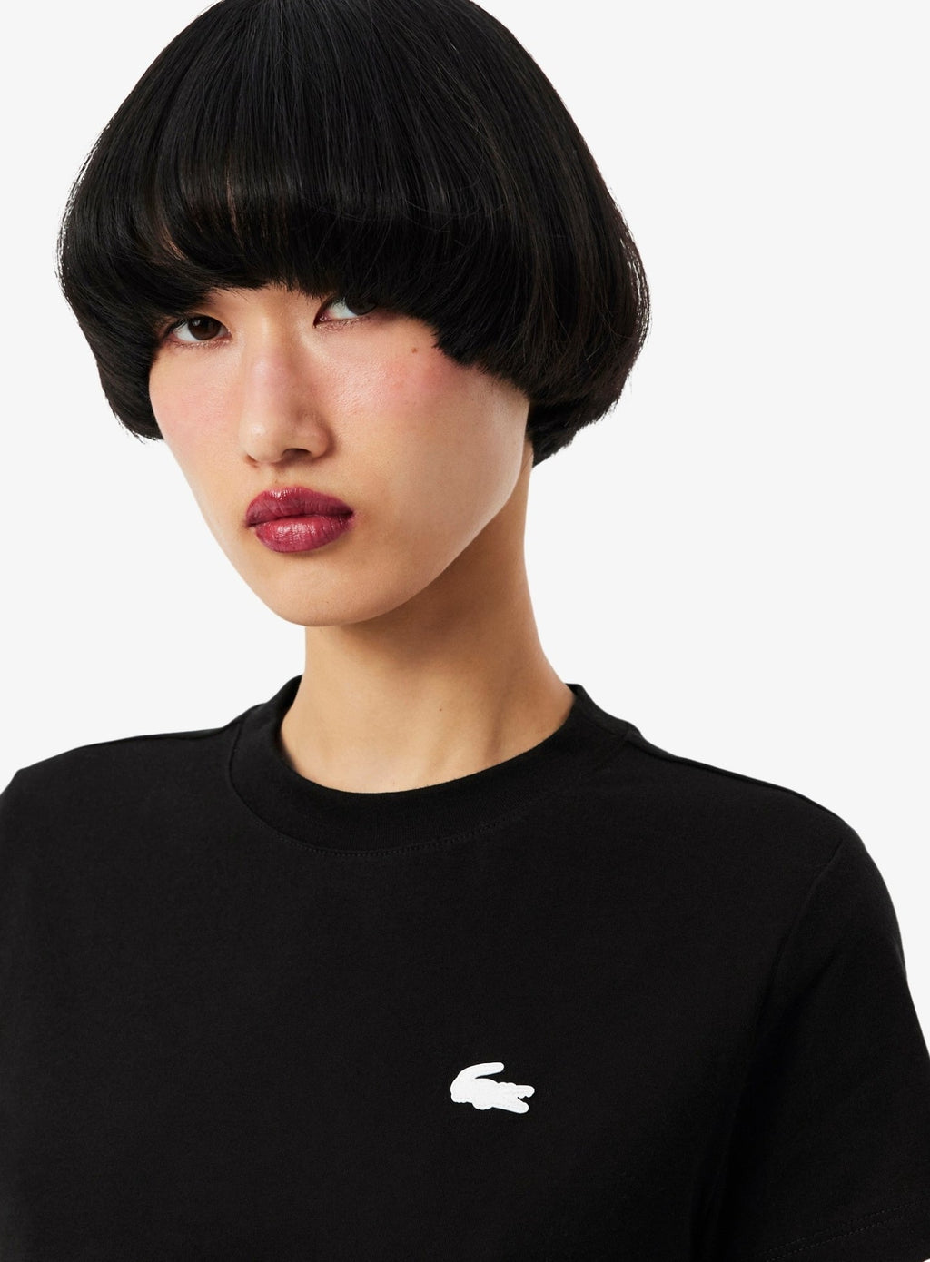LACOSTE WOMEN Ultra Dry Technical Cotton Sport T-shirt Black