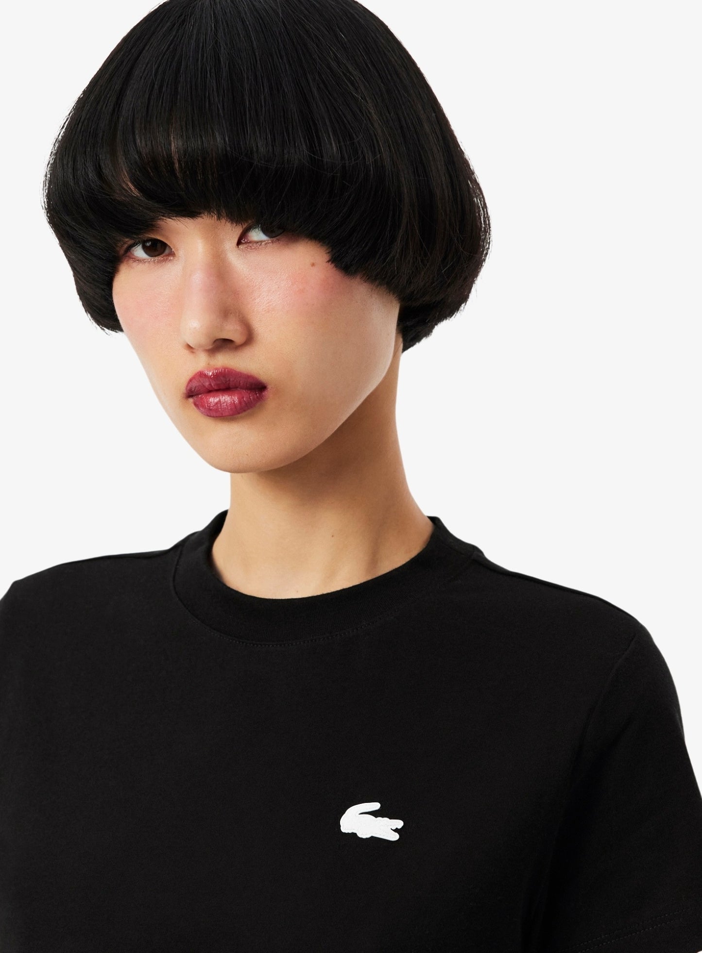 LACOSTE WOMEN Ultra Dry Technical Cotton Sport T-shirt Black