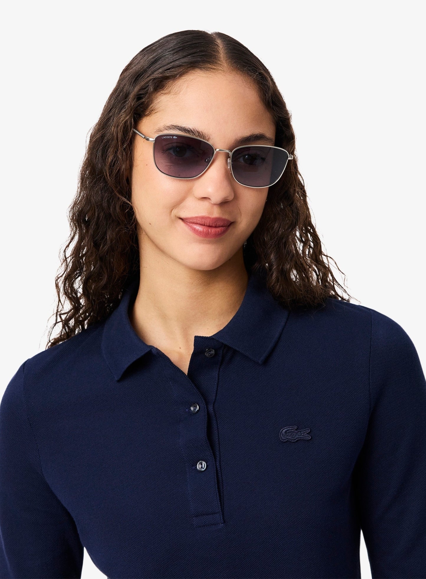 LACOSTE WOMEN Slim Fit L.12.D Three Quarter Sleeve Polo Shirt Midnight Blue