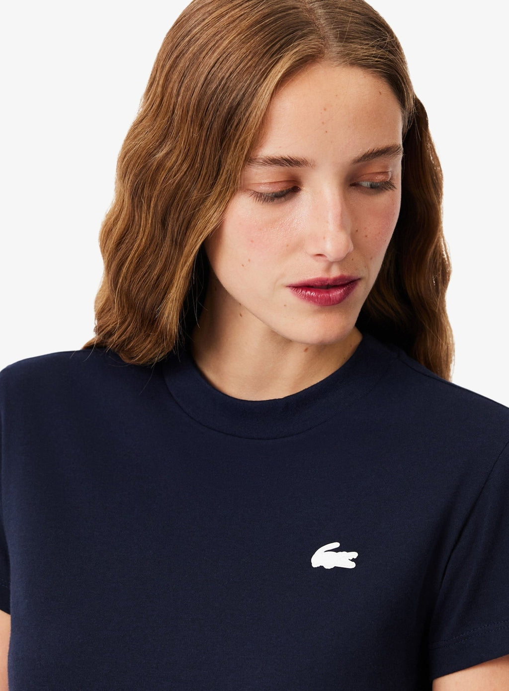 LACOSTE WOMEN Ultra Dry Technical Cotton Sport T-shirt Midnight Blue