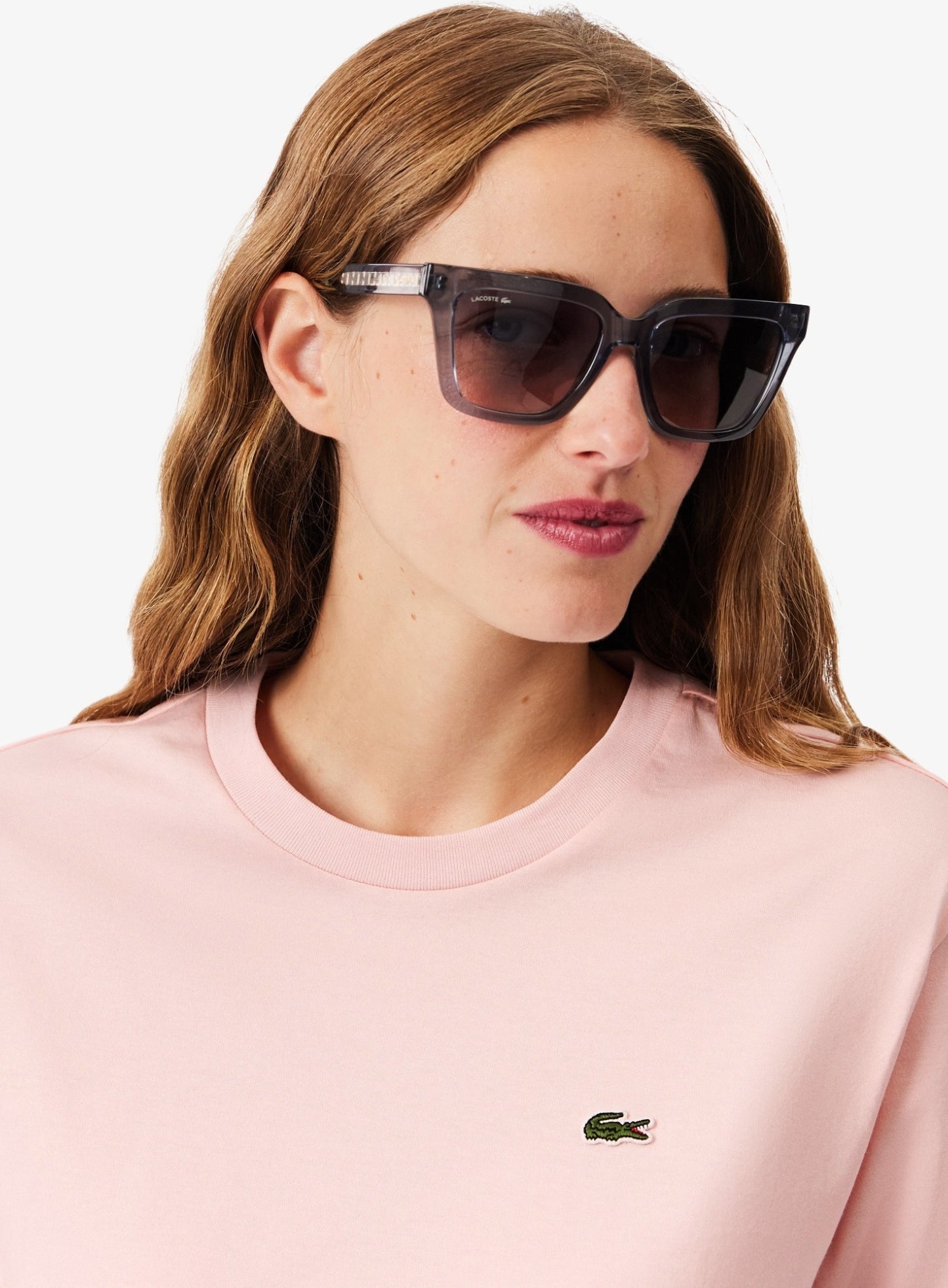 LACOSTE WOMEN Relaxed Fit Soft Cotton T-shirt Light Pink
