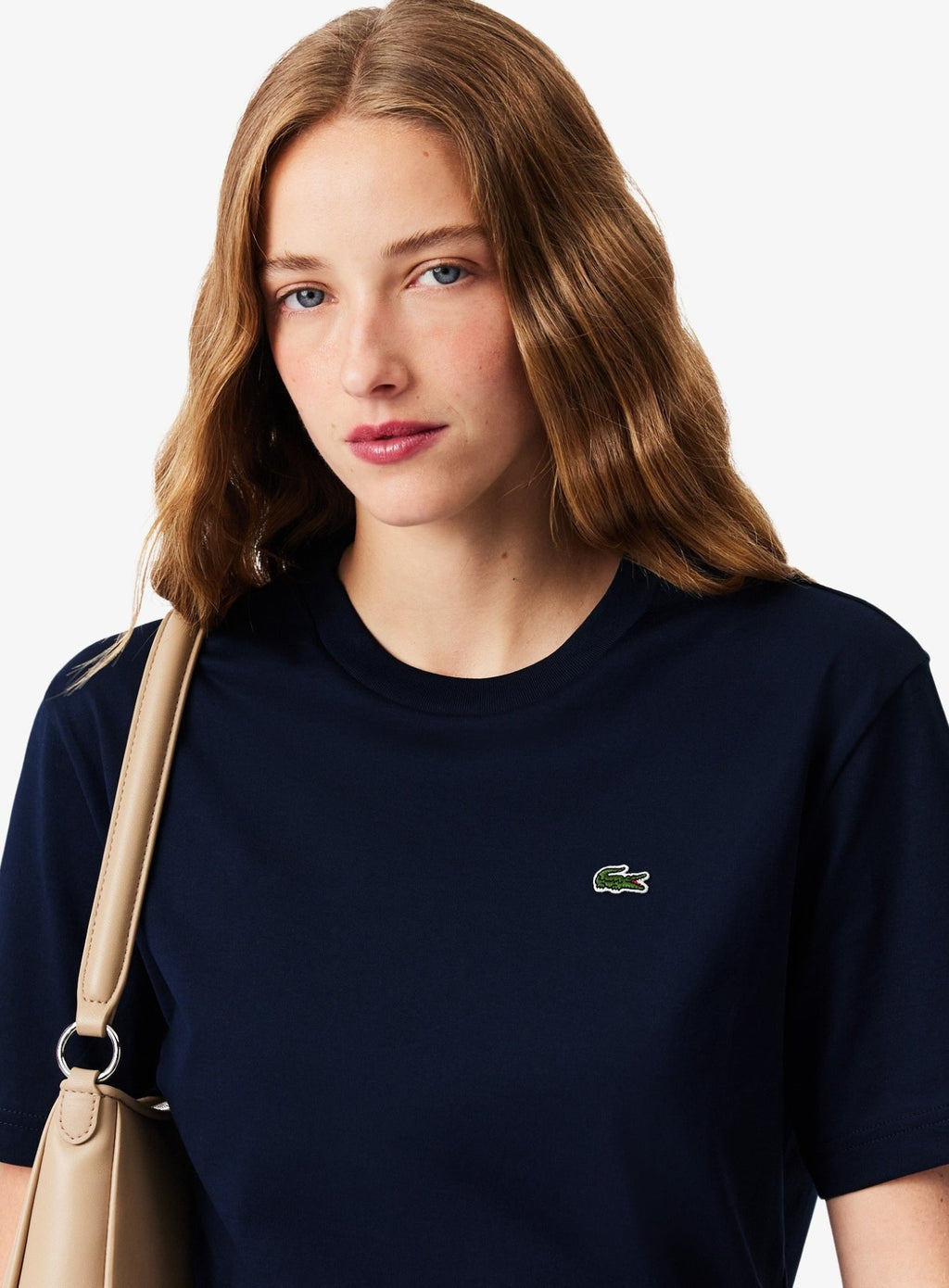 LACOSTE WOMEN Relaxed Fit Soft Cotton T-shirt Midnight Blue