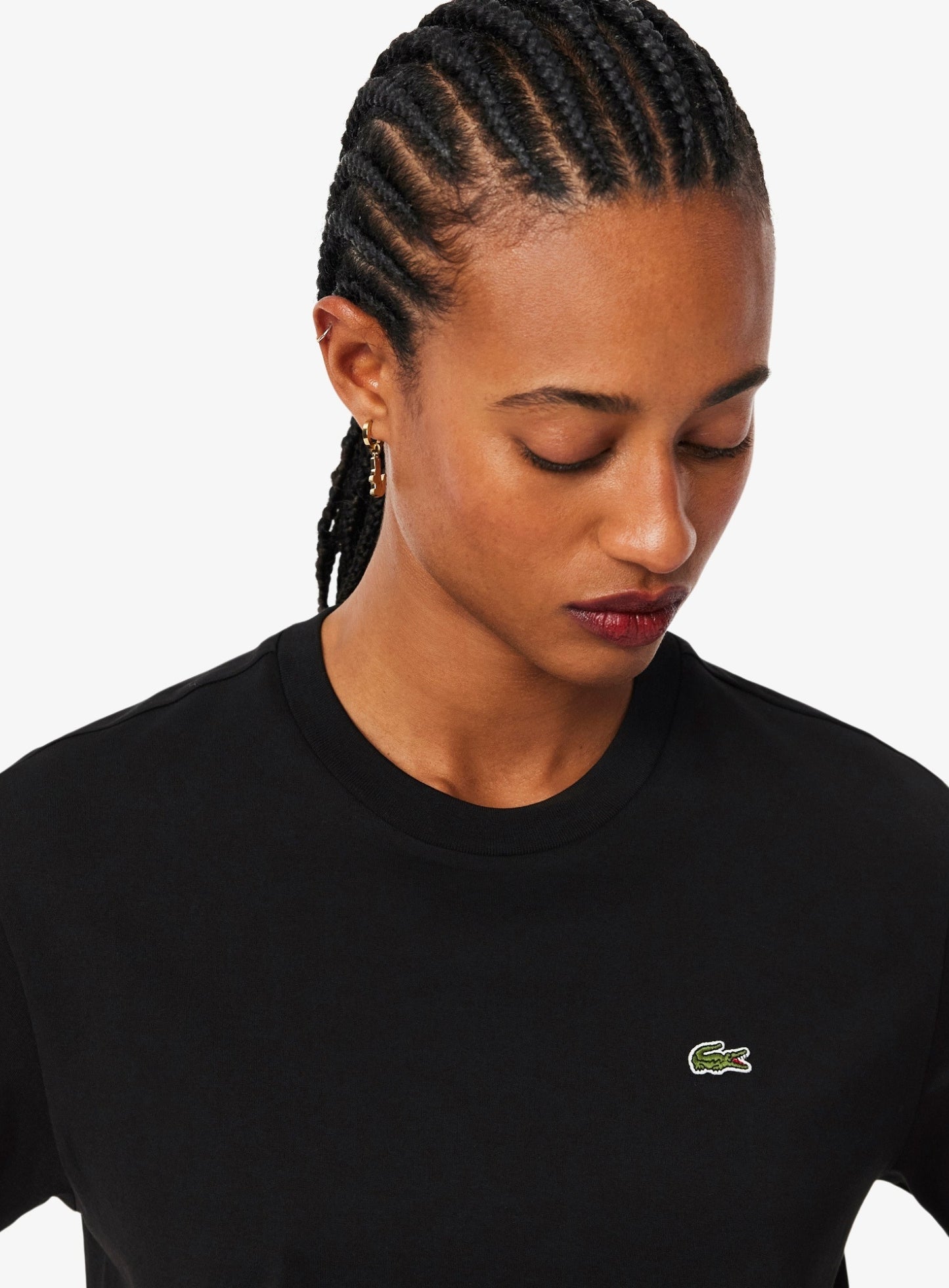 LACOSTE WOMEN Relaxed Fit Soft Cotton T-shirt Black