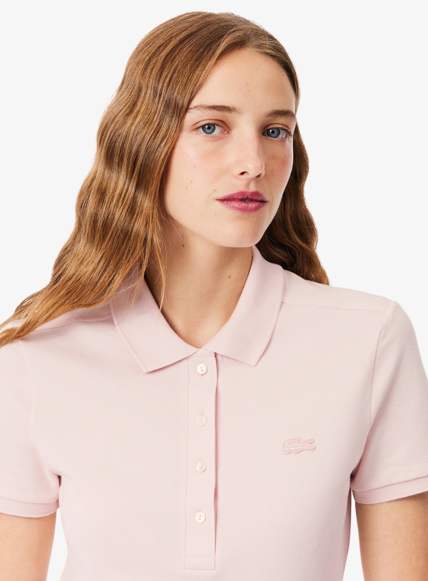 LACOSTE WOMEN Slim Fit Stretch Piqué Polo Dress Light Pink