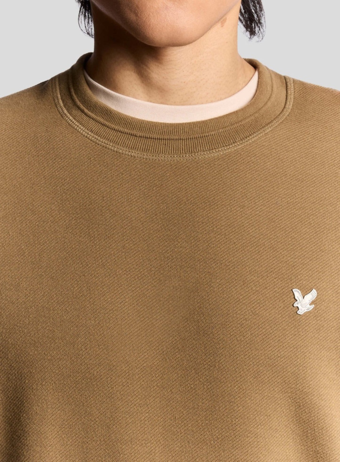 LYLE & SCOTT Diagonal Weave Crew Neck Sweatshirt Dusky Green