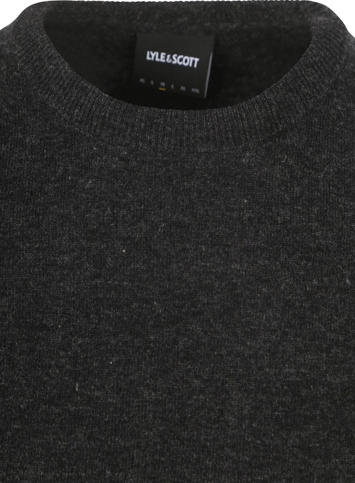 LYLE & SCOTT Lambswool Blend Crew Neck Jumper Jet Black Marl