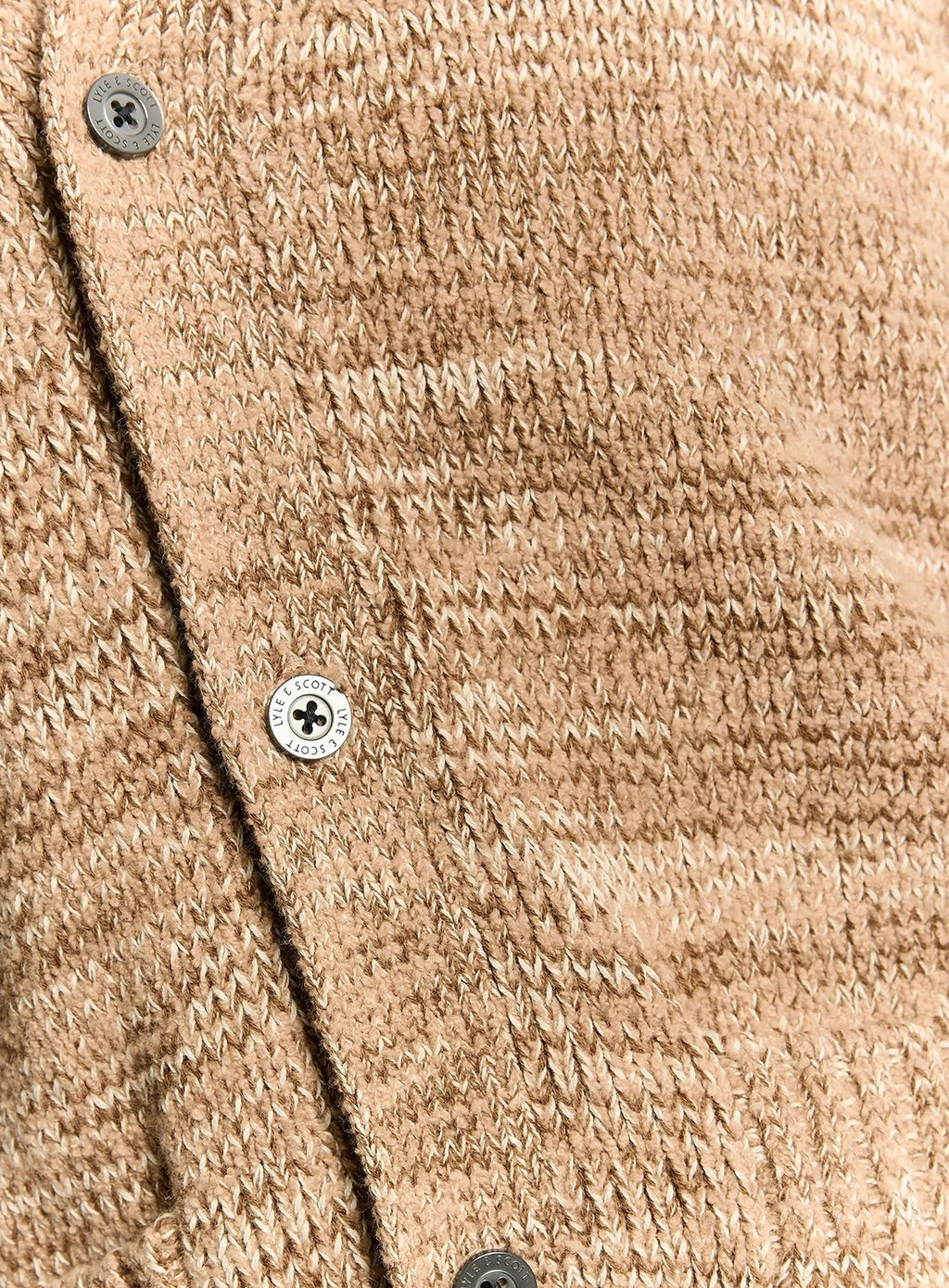 LYLE & SCOTT Multi Marl V Neck Cardigan Tigers Eye Marl
