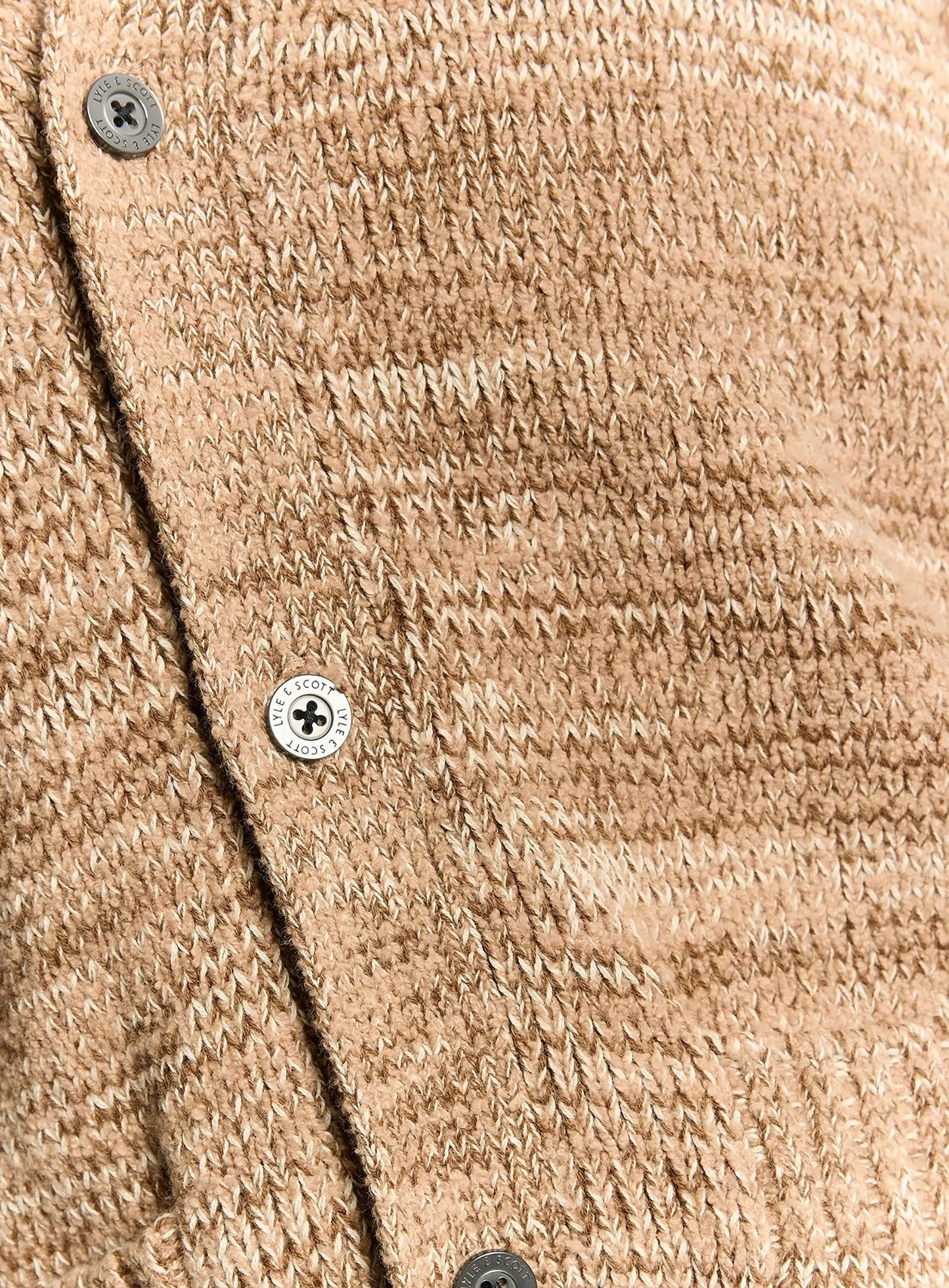 LYLE & SCOTT Multi Marl V Neck Cardigan Tigers Eye Marl