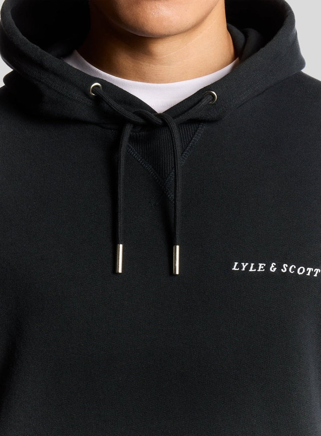 LYLE & SCOTT Script Brushback Pullover Hoodie Dark Navy
