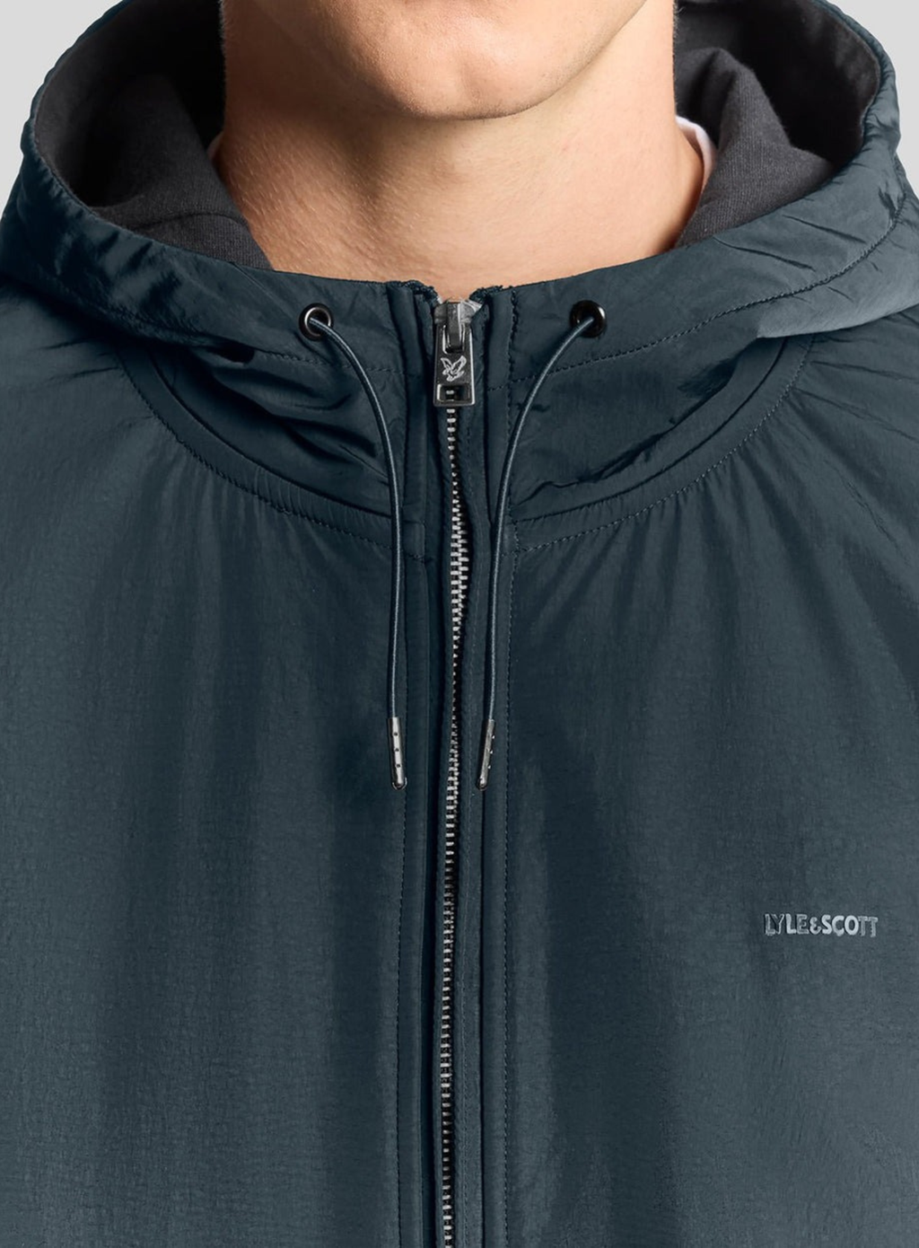 LYLE & SCOTT Half Raglan Sleeve Panneled Hoodie Dark Navy