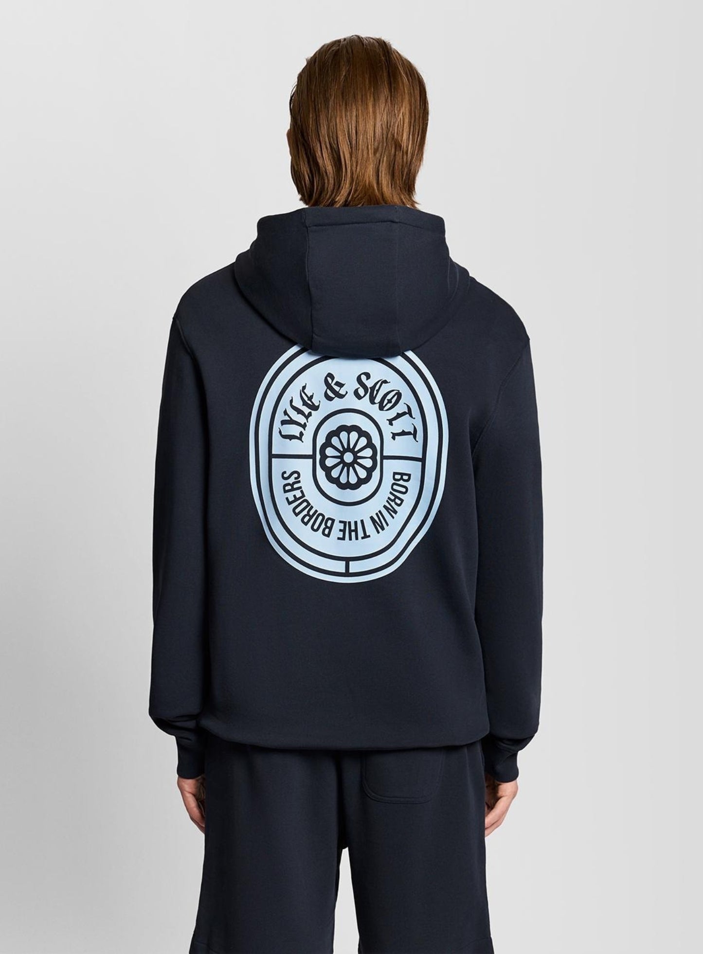 LYLE & SCOTT Borders Label Graphic Hoodie Dark Navy