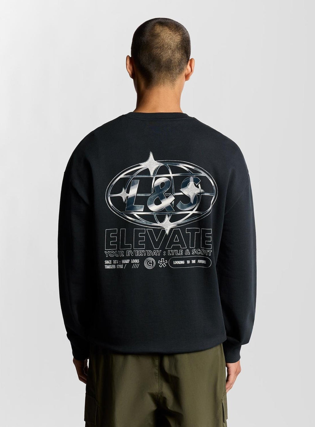 LYLE & SCOTT Chrome Graphic Crew Neck Dark Navy