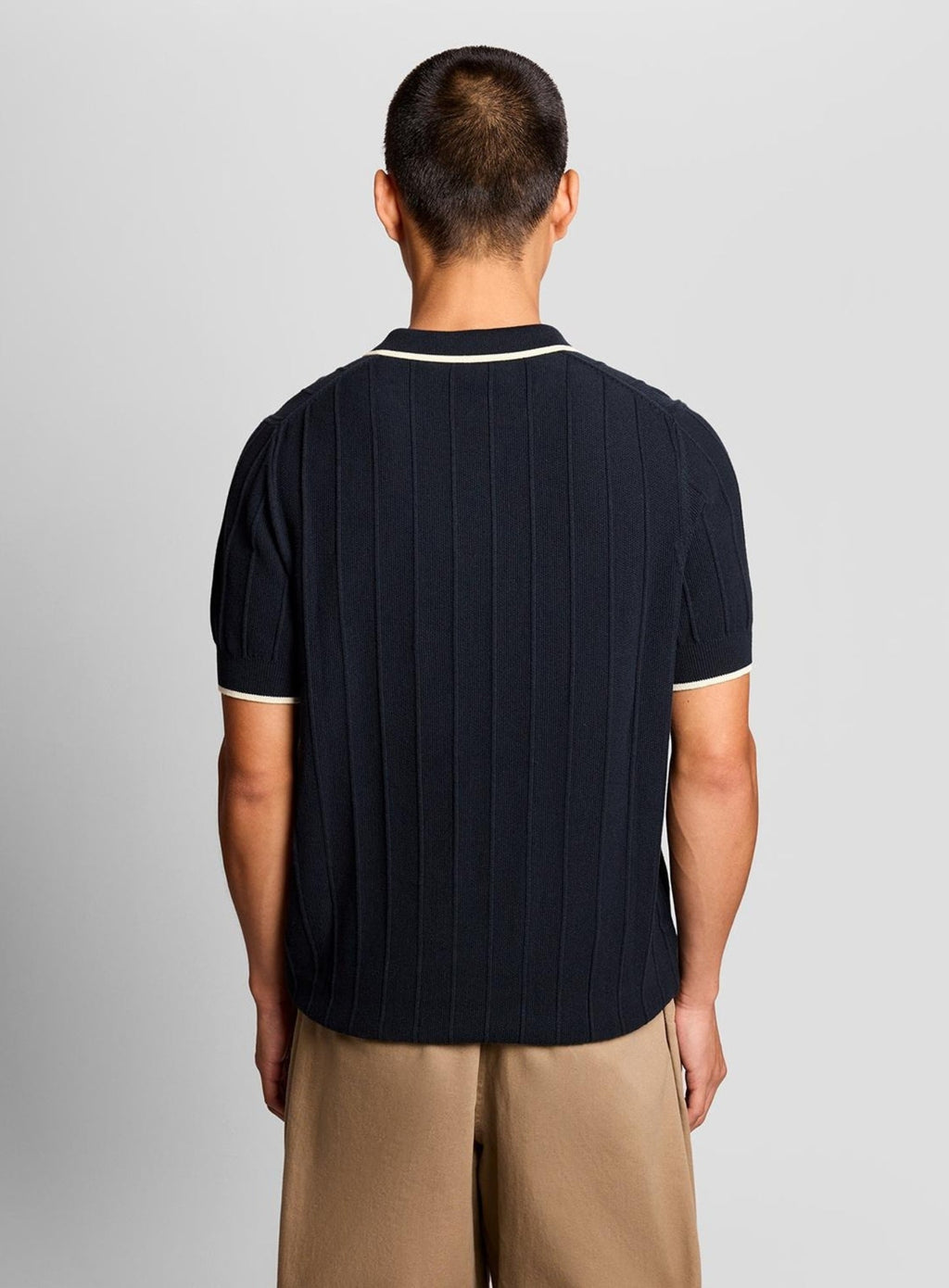 LYLE & SCOTT Tipped Pique Knitted Polo Dark Navy