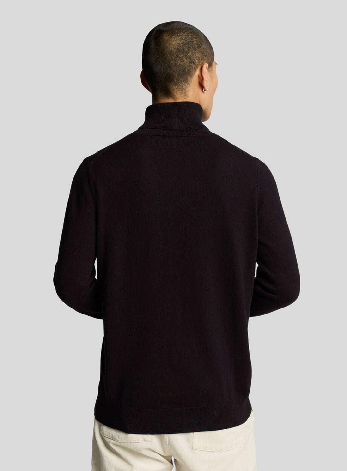 LYLE & SCOTT Cotton Merino Turtleneck Jumper Jet Black