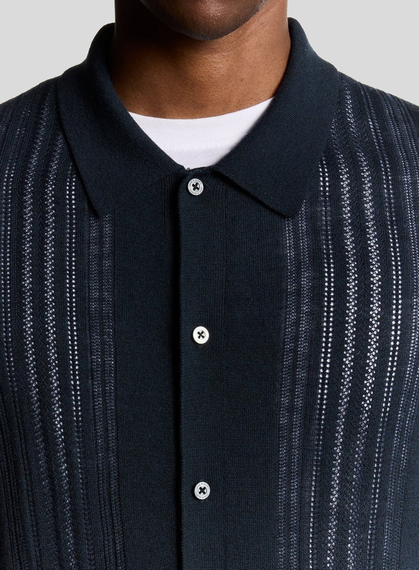 LYLE & SCOTT Cable Knitted Shirt Carbon