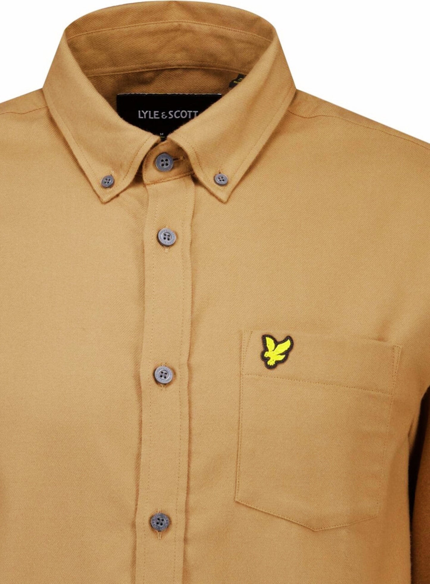 LYLE & SCOTT Plain Flannel Shirt Tigers Eye Orange