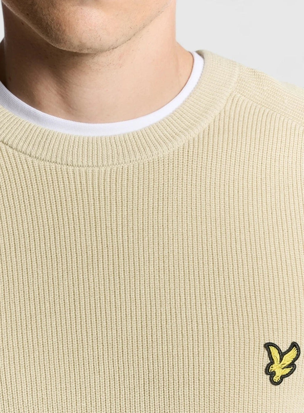 LYLE & SCOTT Engineered Rib Crew Neck Grey Taupe