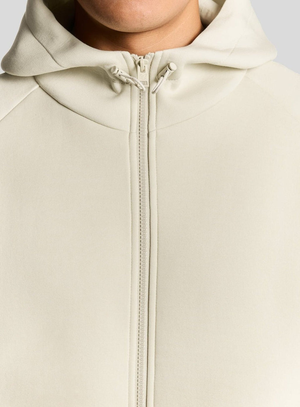 LYLE & SCOTT Neoprene Zip Through Hoodie Bleached Stone