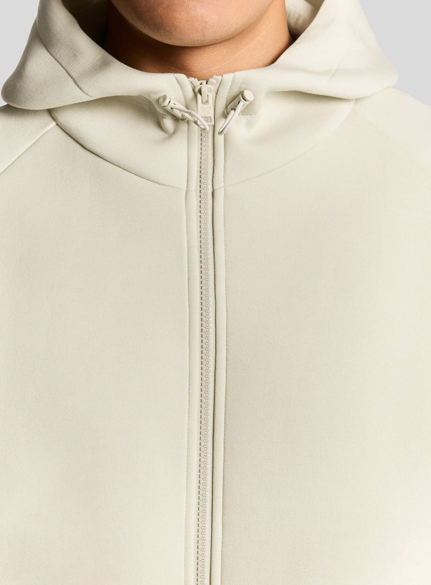 LYLE & SCOTT Neoprene Zip Through Hoodie Bleached Stone