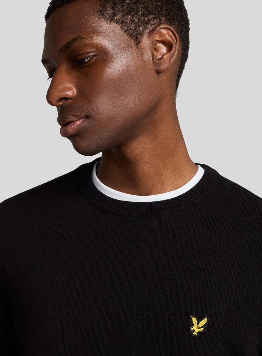LYLE & SCOTT Cotton Crew Neck Jumper Jet Black