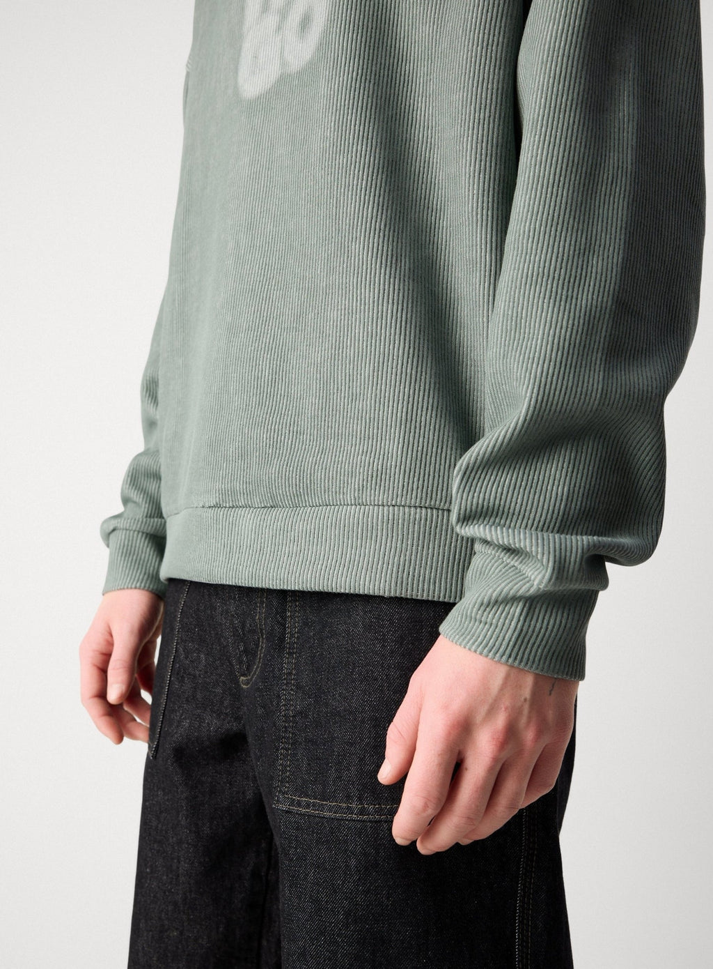 HUGO Dinkam Mens Crew Neck Sweatshirt Faded Green