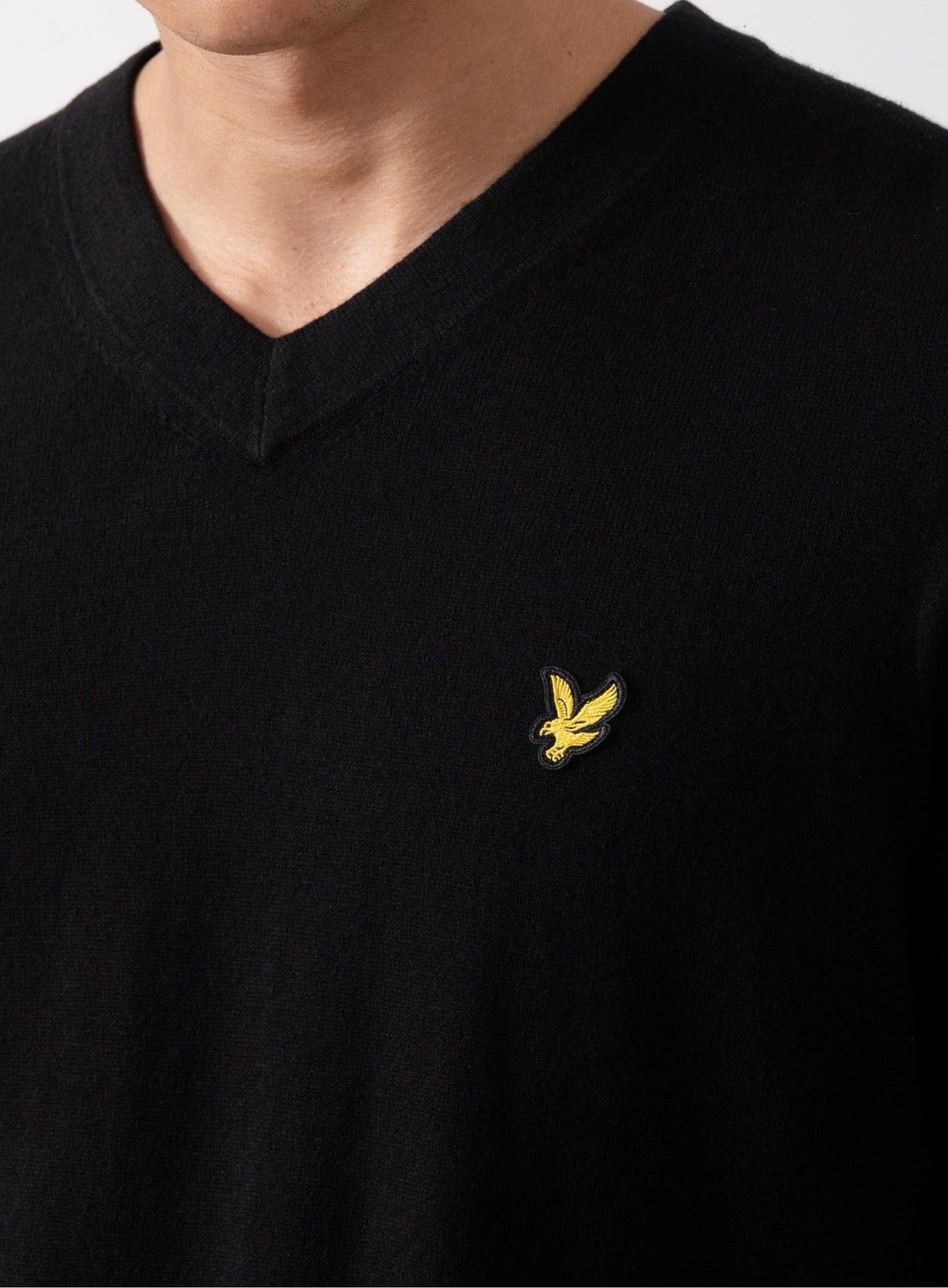 LYLE & SCOTT Cotton Merino V Neck Jumper Jet Black