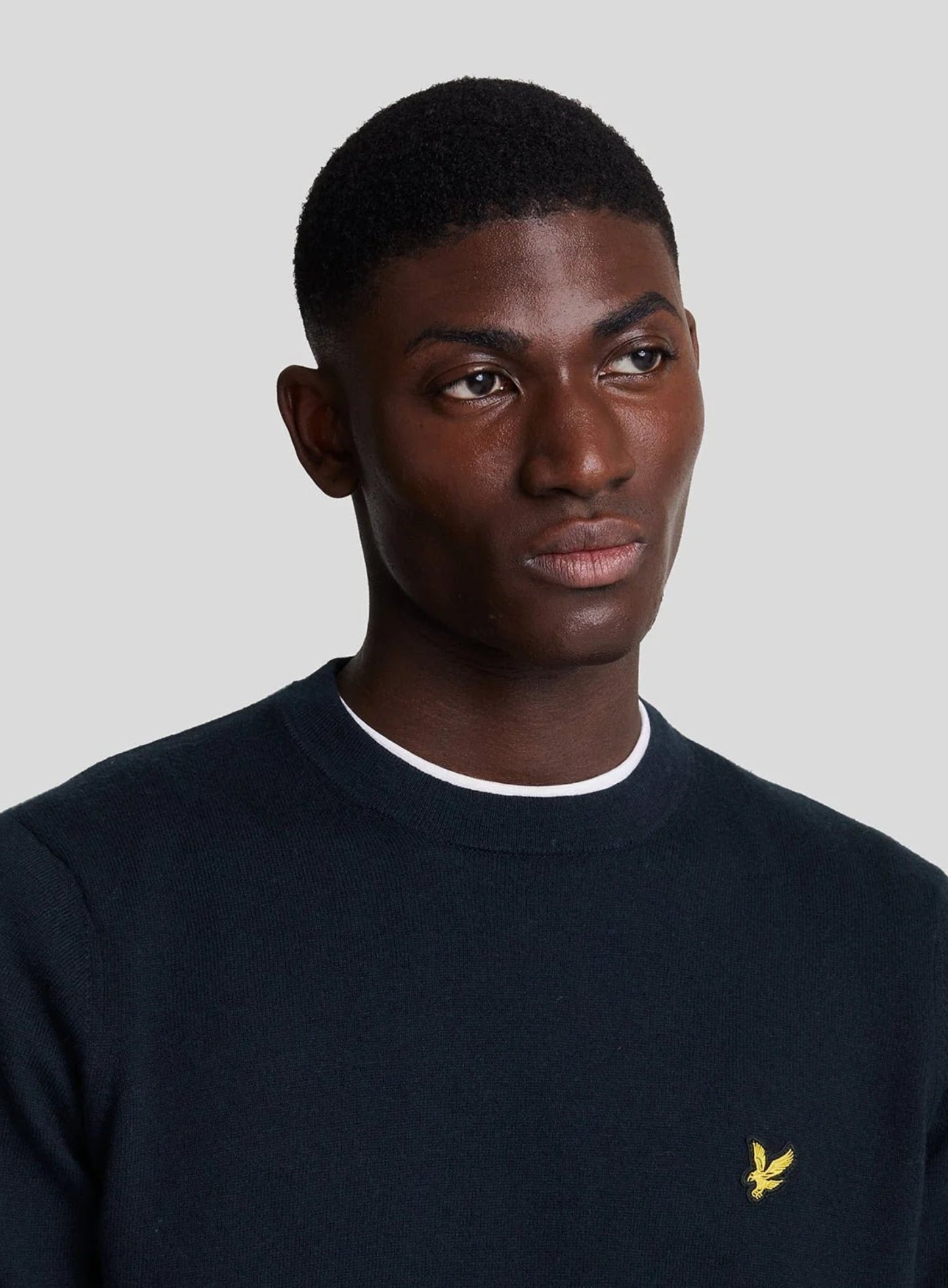 LYLE & SCOTT Cotton Merino Crew Neck Jumper Dark Navy