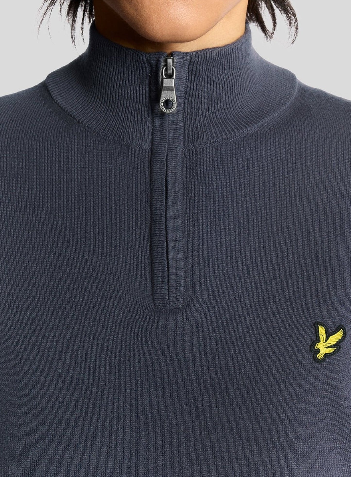 LYLE & SCOTT Cotton Merino Quarter Zip Jumper Graystone