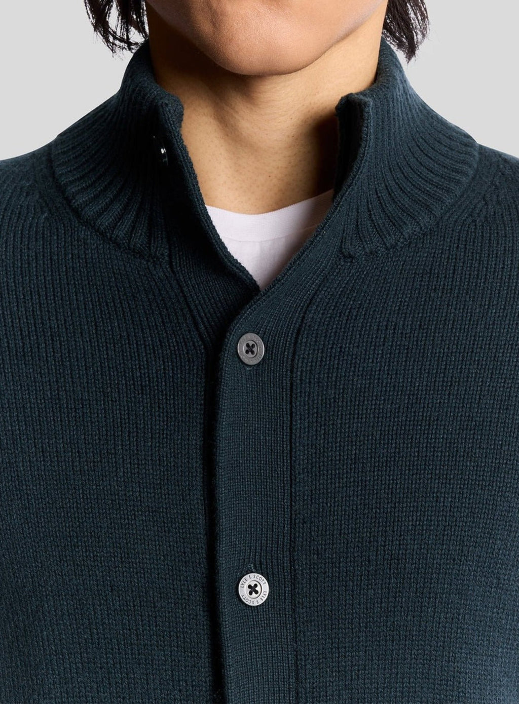 LYLE & SCOTT Military Cardigan Carbon Grey