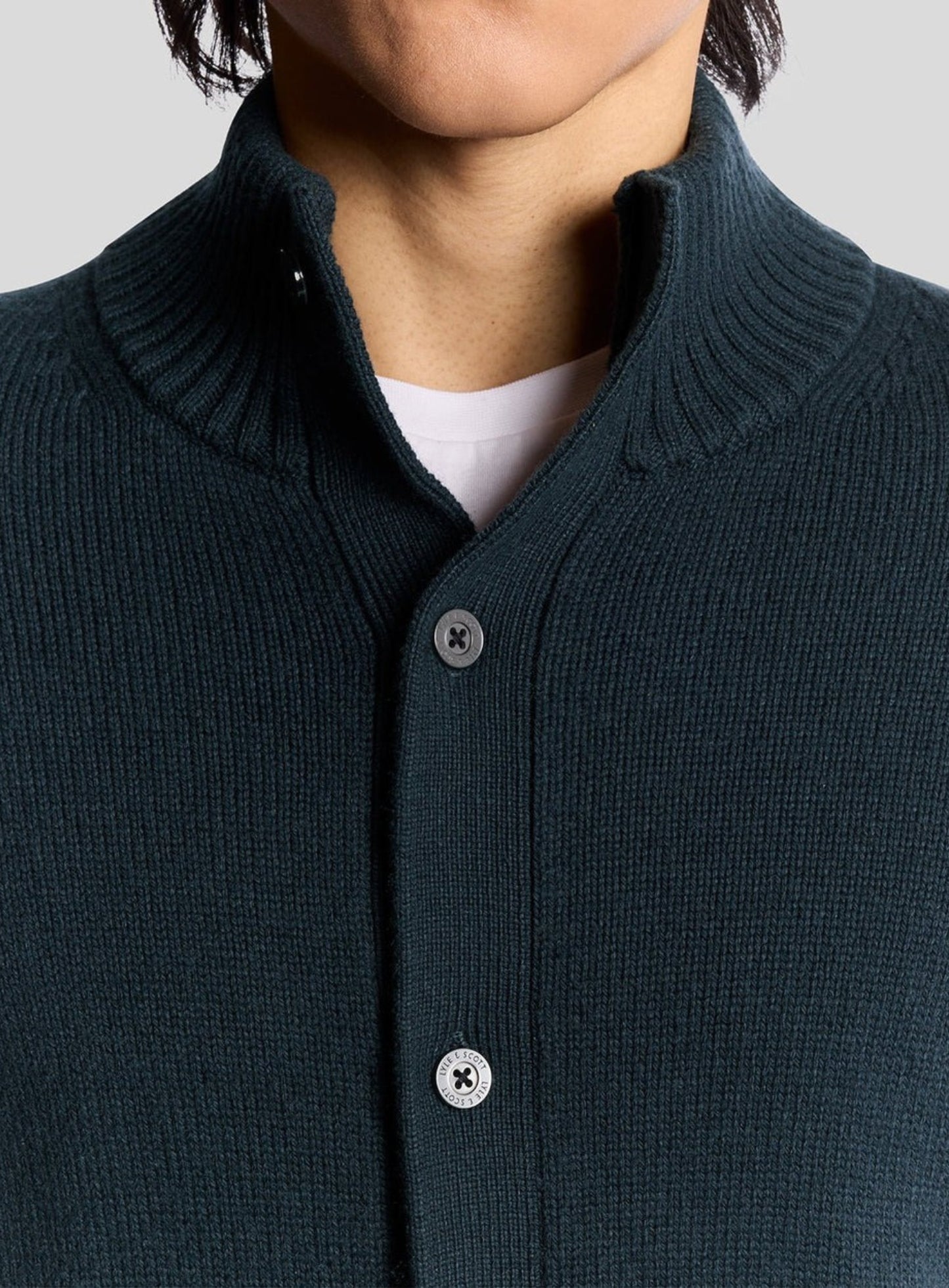 LYLE & SCOTT Military Cardigan Carbon Grey