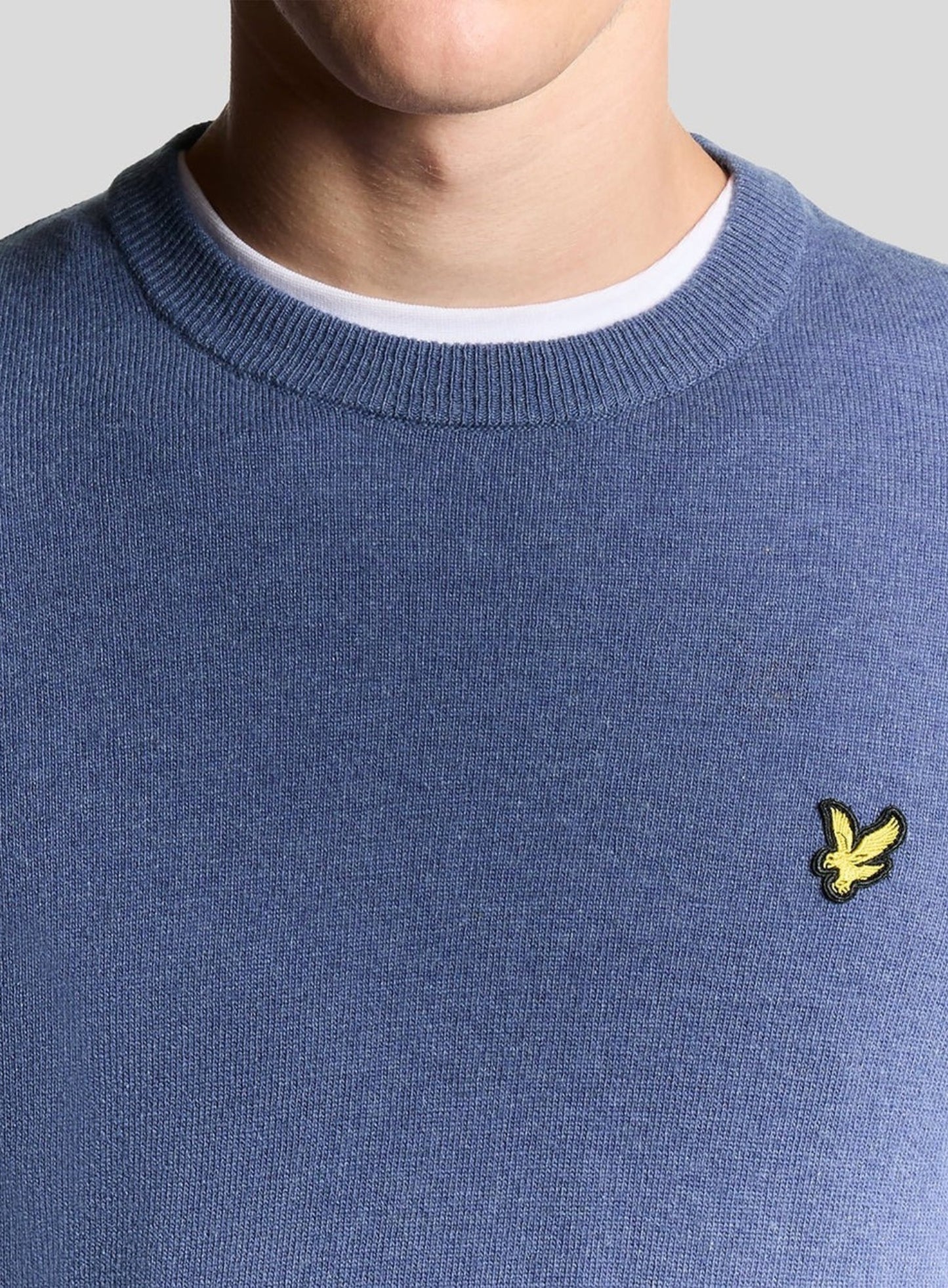 LYLE & SCOTT Lambswool Blend Crew Neck Jumper Graystone Marl